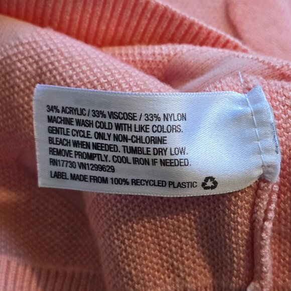 Xhilaration Sweater Womens Small Pink Hearts Embossed Textured Love Valentine - Picture 6 of 9